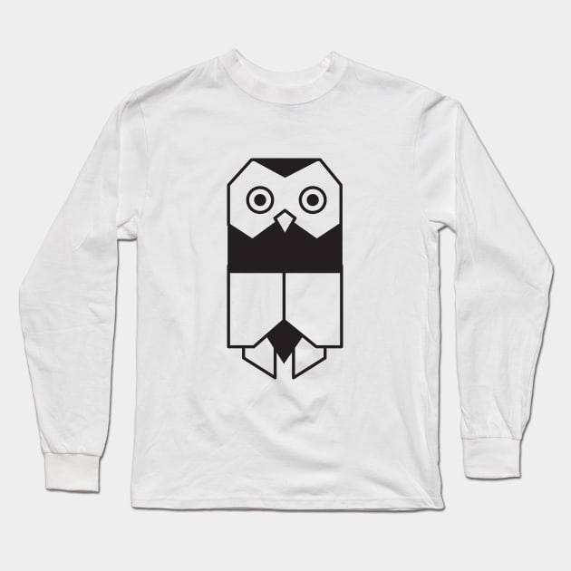 Geometric trendy flat style owl design Long Sleeve T-Shirt by Rohan Dahotre